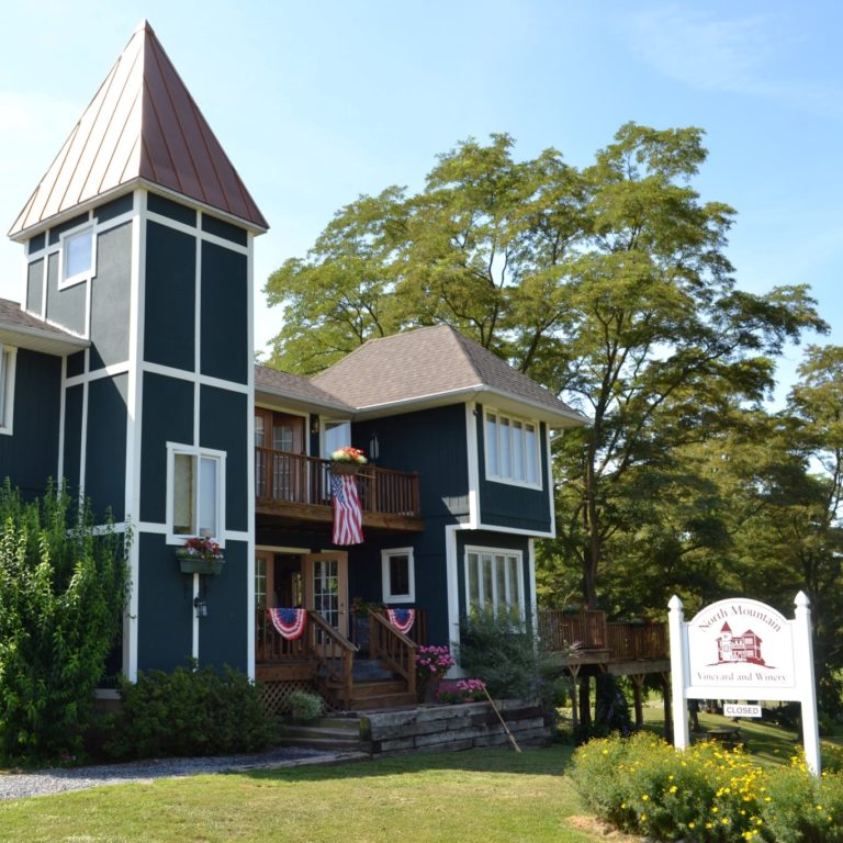 An image of the outside of North Mountain Vineyards.